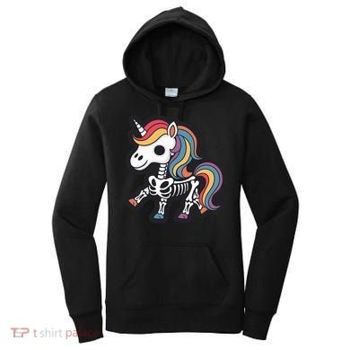 Funny Skeleton Unicorn Lovers Spooky Halloween Costume Women's Hoodie