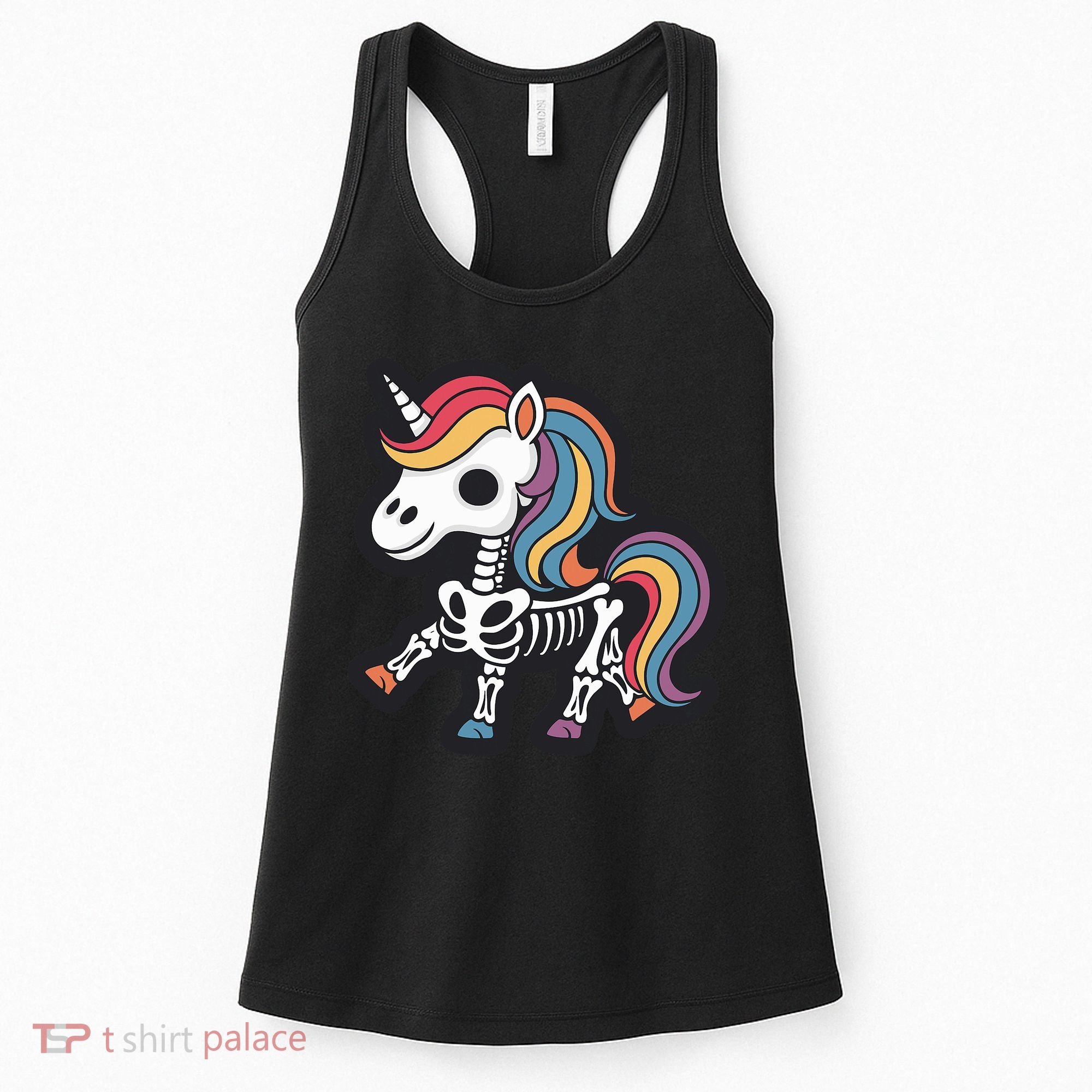 Funny Skeleton Unicorn Lovers Spooky Halloween Costume Women's Tank Top