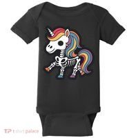 Funny Skeleton Unicorn Lovers Spooky Halloween Costume Baby Bodysuit thumb 0