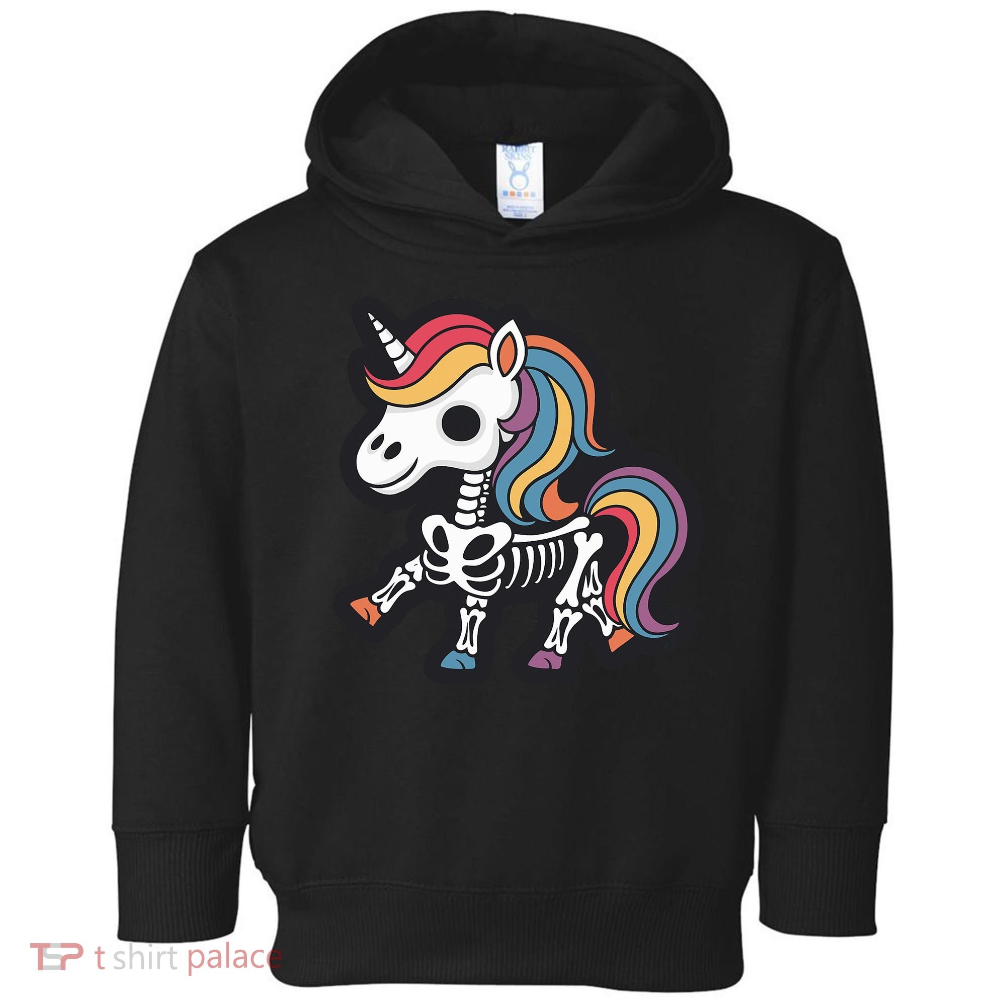 Funny Skeleton Unicorn Lovers Spooky Halloween Costume Toddler Hoodie
