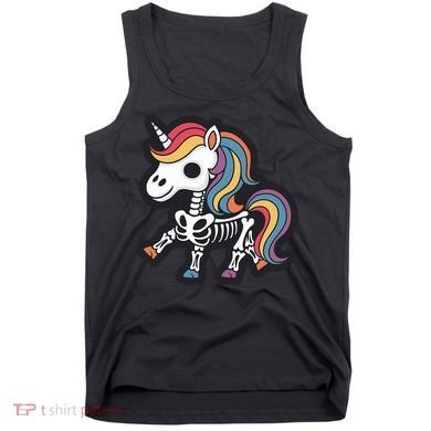 Funny Skeleton Unicorn Lovers Spooky Halloween Costume Tank Top