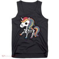 Funny Skeleton Unicorn Lovers Spooky Halloween Costume Tank Top thumb 0