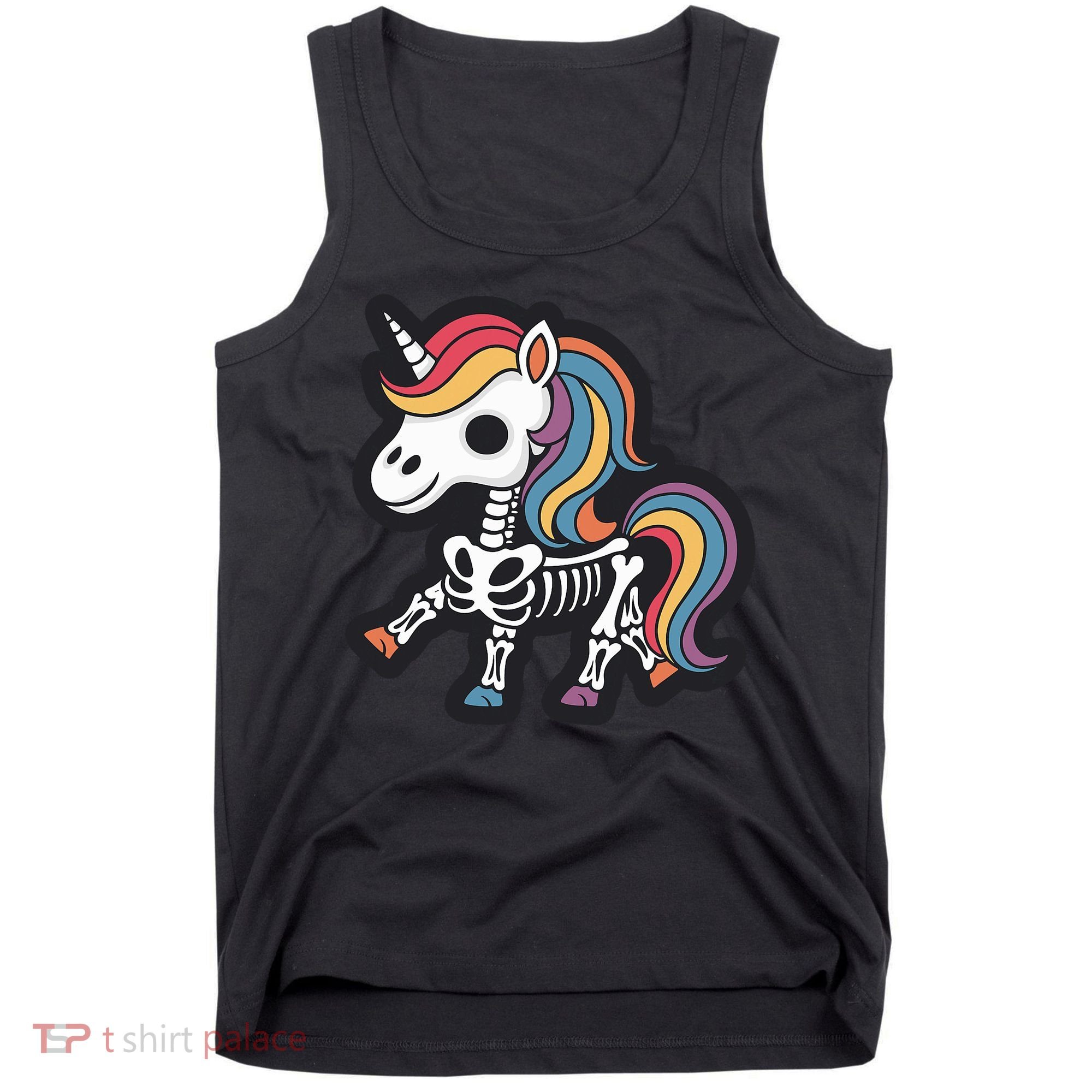 Funny Skeleton Unicorn Lovers Spooky Halloween Costume Tank Top
