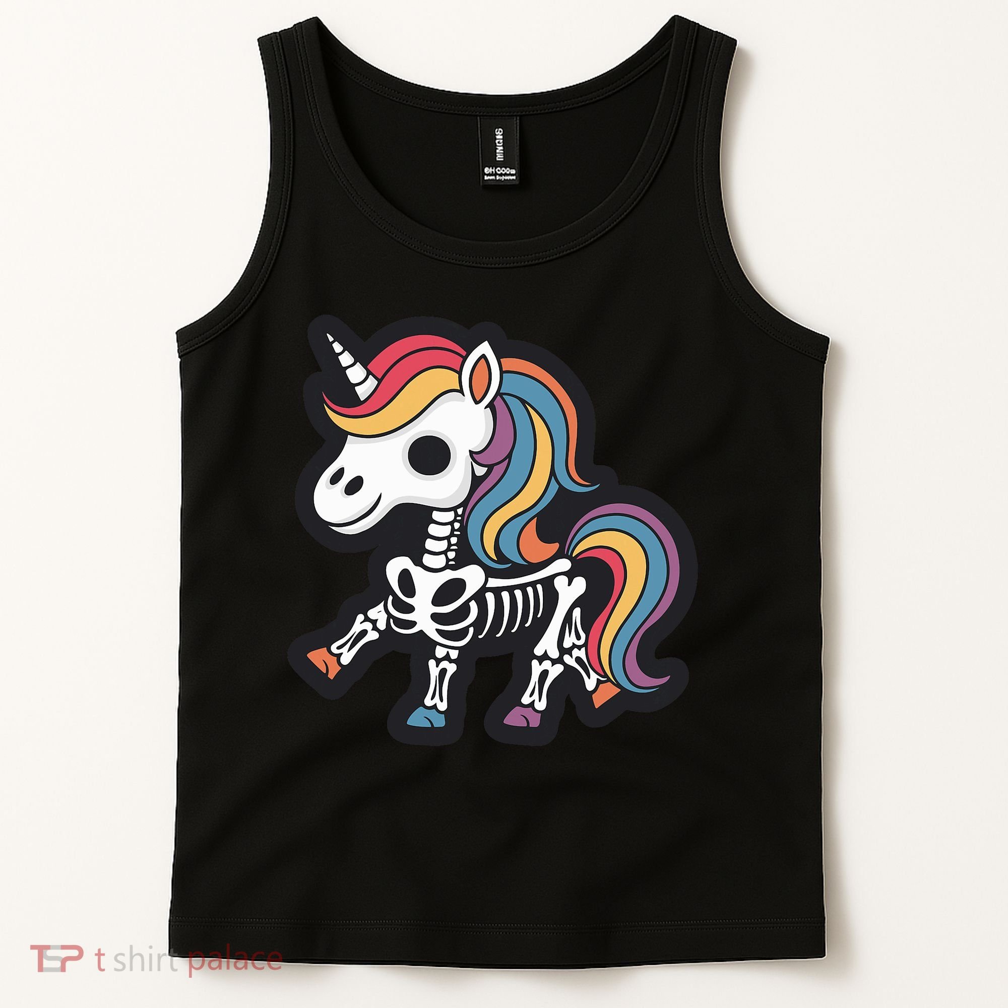 Funny Skeleton Unicorn Lovers Spooky Halloween Costume Tank Top