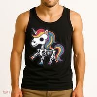 Funny Skeleton Unicorn Lovers Spooky Halloween Costume Tank Top thumb 3