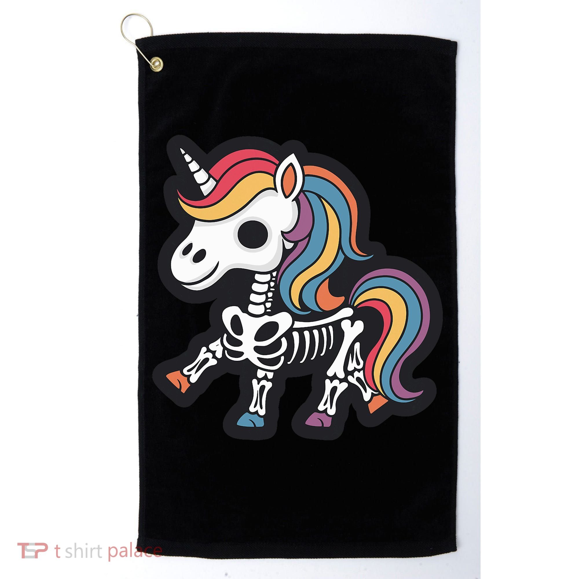 Funny Skeleton Unicorn Lovers Spooky Halloween Costume Golf Towel