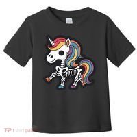 Funny Skeleton Unicorn Lovers Spooky Halloween Costume Toddler T-Shirt thumb 0