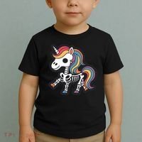 Funny Skeleton Unicorn Lovers Spooky Halloween Costume Toddler T-Shirt thumb 2