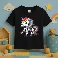 Funny Skeleton Unicorn Lovers Spooky Halloween Costume Toddler T-Shirt thumb 3