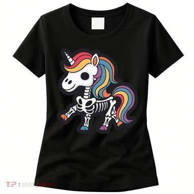 Funny Skeleton Unicorn Lovers Spooky Halloween Costume Women's T-Shirt