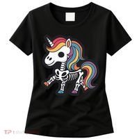 Funny Skeleton Unicorn Lovers Spooky Halloween Costume Women's T-Shirt thumb 0