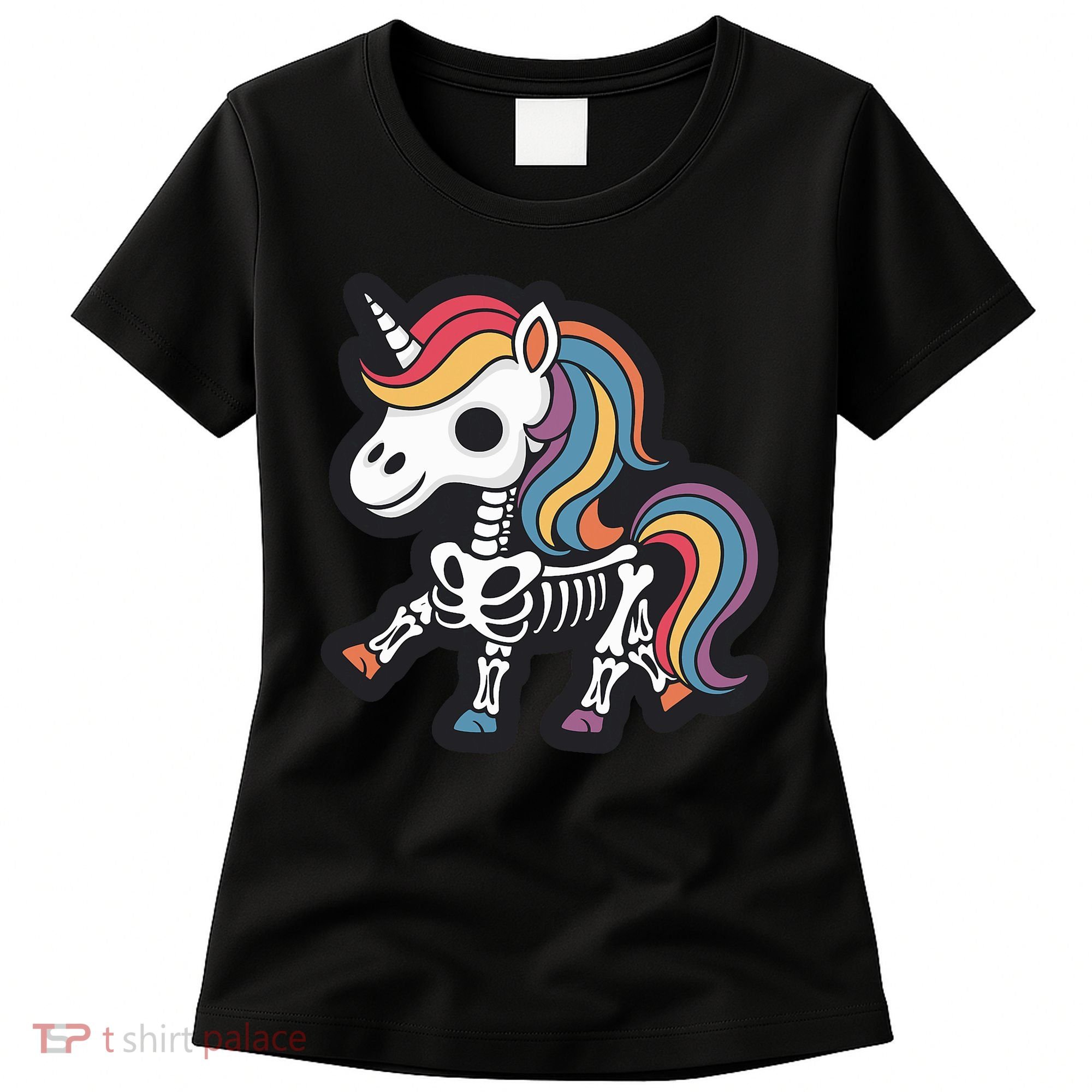 Funny Skeleton Unicorn Lovers Spooky Halloween Costume Women's T-Shirt