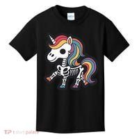 Funny Skeleton Unicorn Lovers Spooky Halloween Costume Kids T-Shirt thumb 0