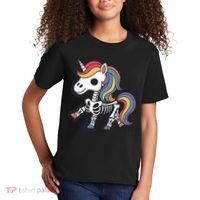 Funny Skeleton Unicorn Lovers Spooky Halloween Costume Kids T-Shirt thumb 2