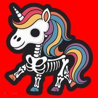 Funny Skeleton Unicorn Lovers Spooky Halloween Costume Santa Hat thumb 1