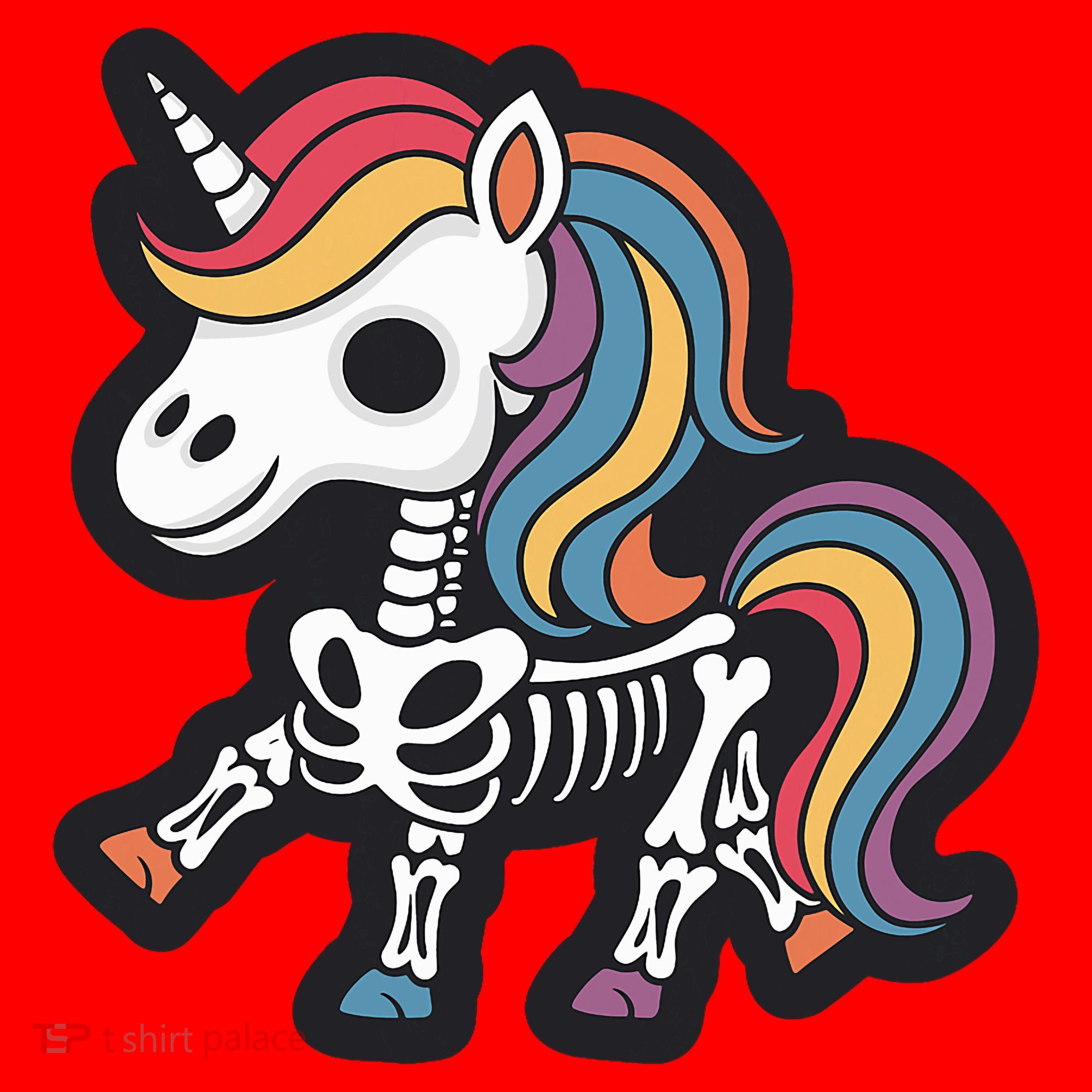 Funny Skeleton Unicorn Lovers Spooky Halloween Costume Santa Hat