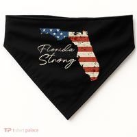 Florida Strong Usa Flag Florida Map Hurricane Milton Pray For All USA-Made Doggie Bandana thumb 0