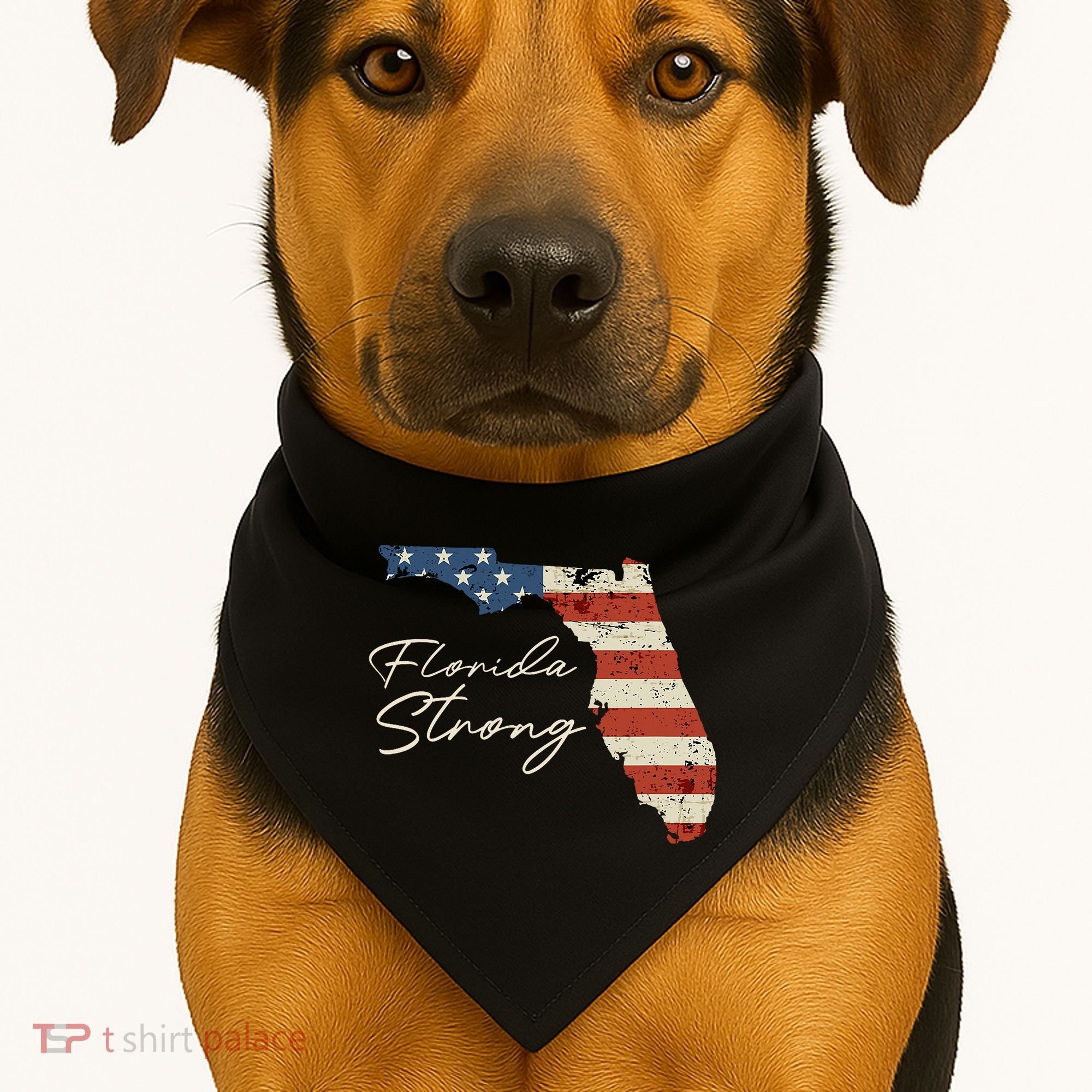 Florida Strong Usa Flag Florida Map Hurricane Milton Pray For All USA-Made Doggie Bandana