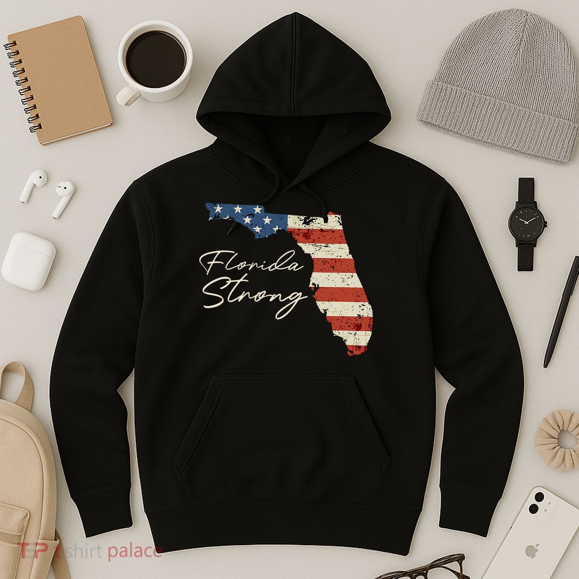 Florida Strong Usa Flag Florida Map Hurricane Milton Pray For All Hoodie