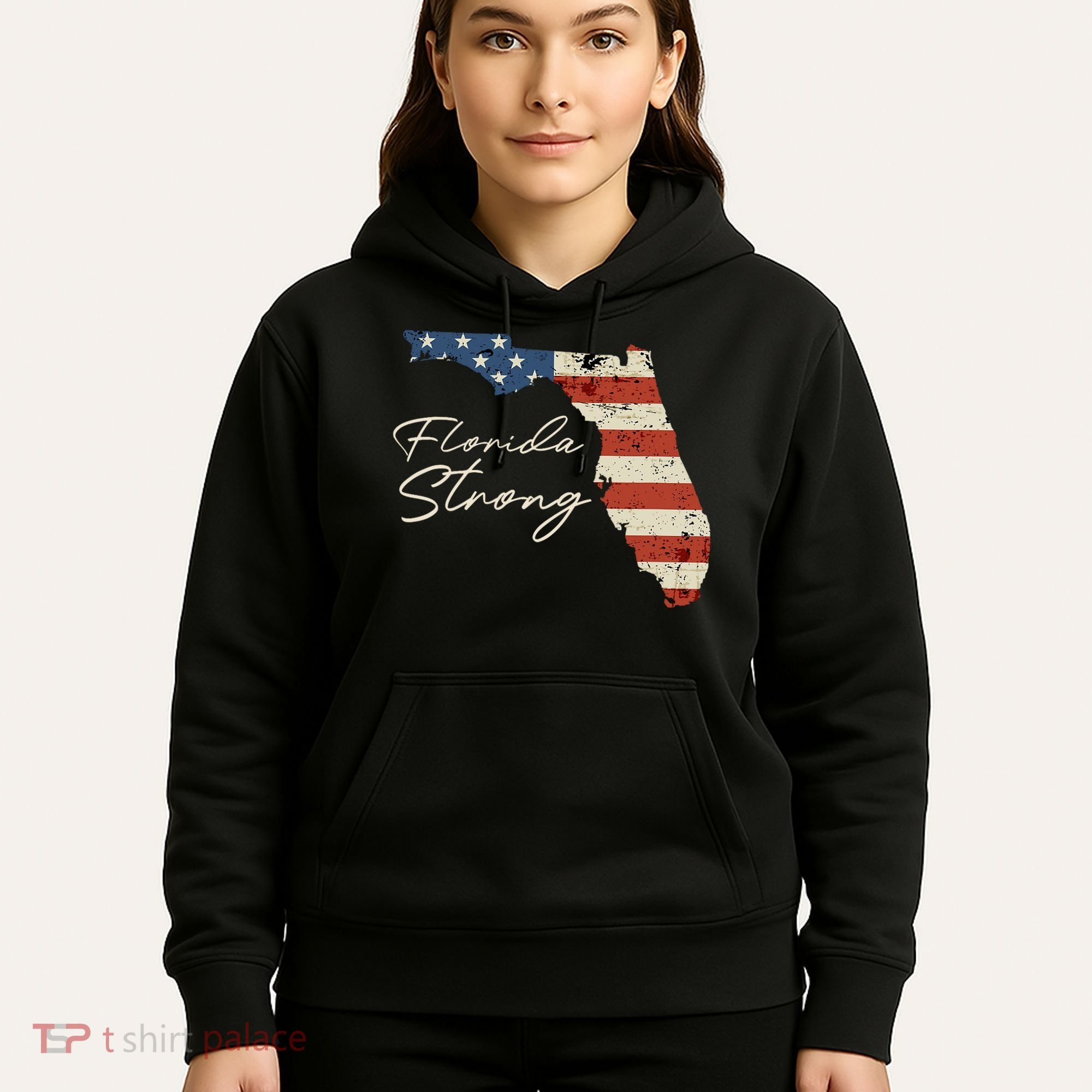 Florida Strong Usa Flag Florida Map Hurricane Milton Pray For All Hoodie