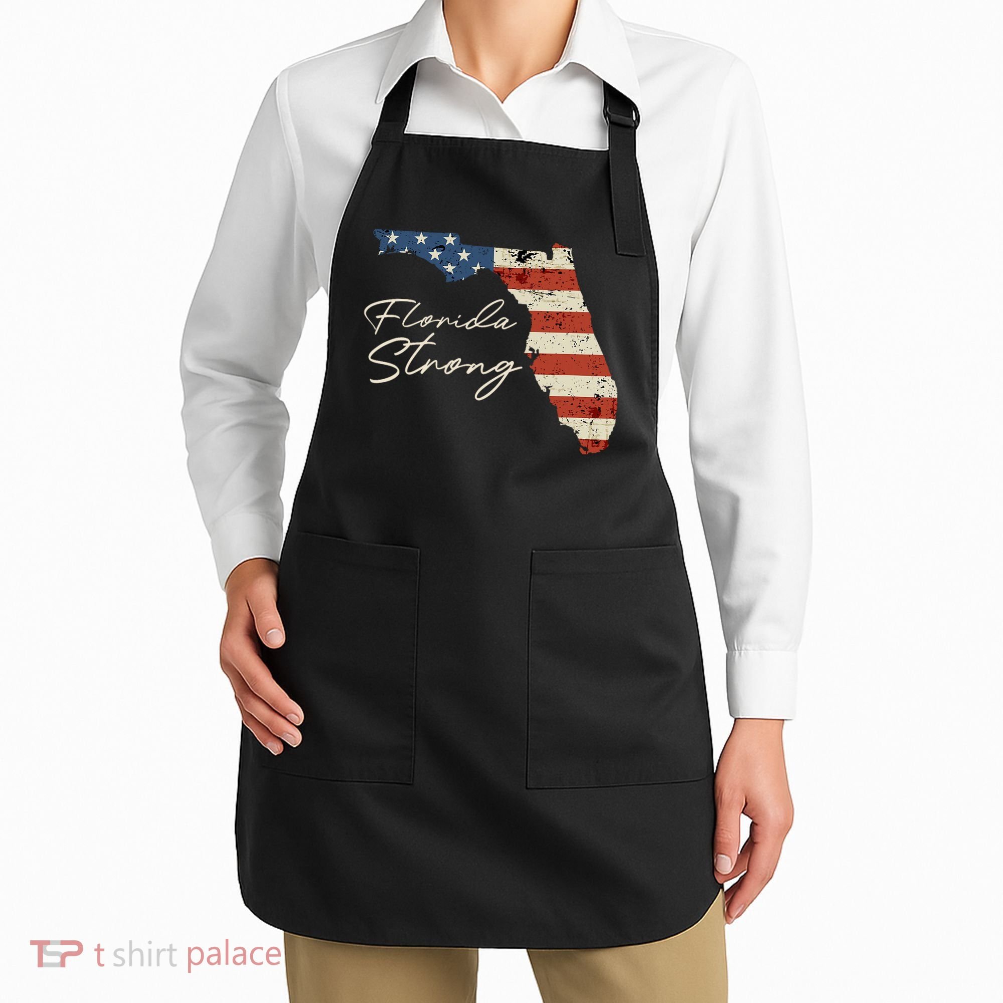 Florida Strong Usa Flag Florida Map Hurricane Milton Pray For All Apron