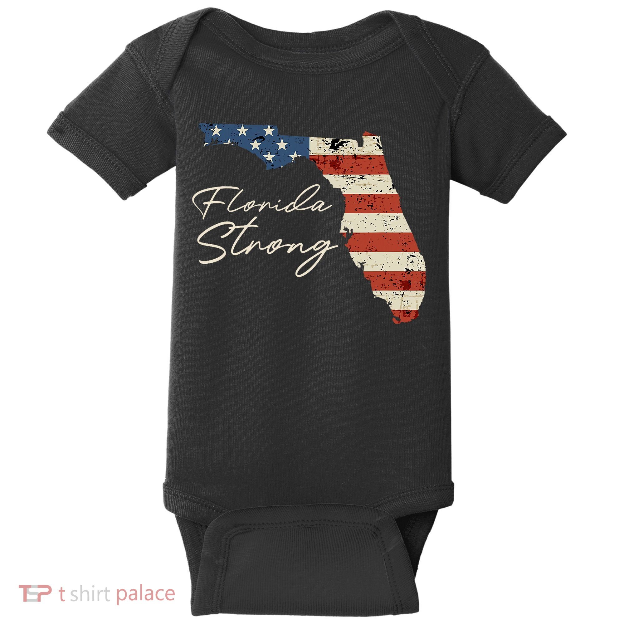 Florida Strong Usa Flag Florida Map Hurricane Milton Pray For All Baby Bodysuit