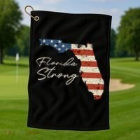 Florida Strong Usa Flag Florida Map Hurricane Milton Pray For All Golf Towel thumb 1