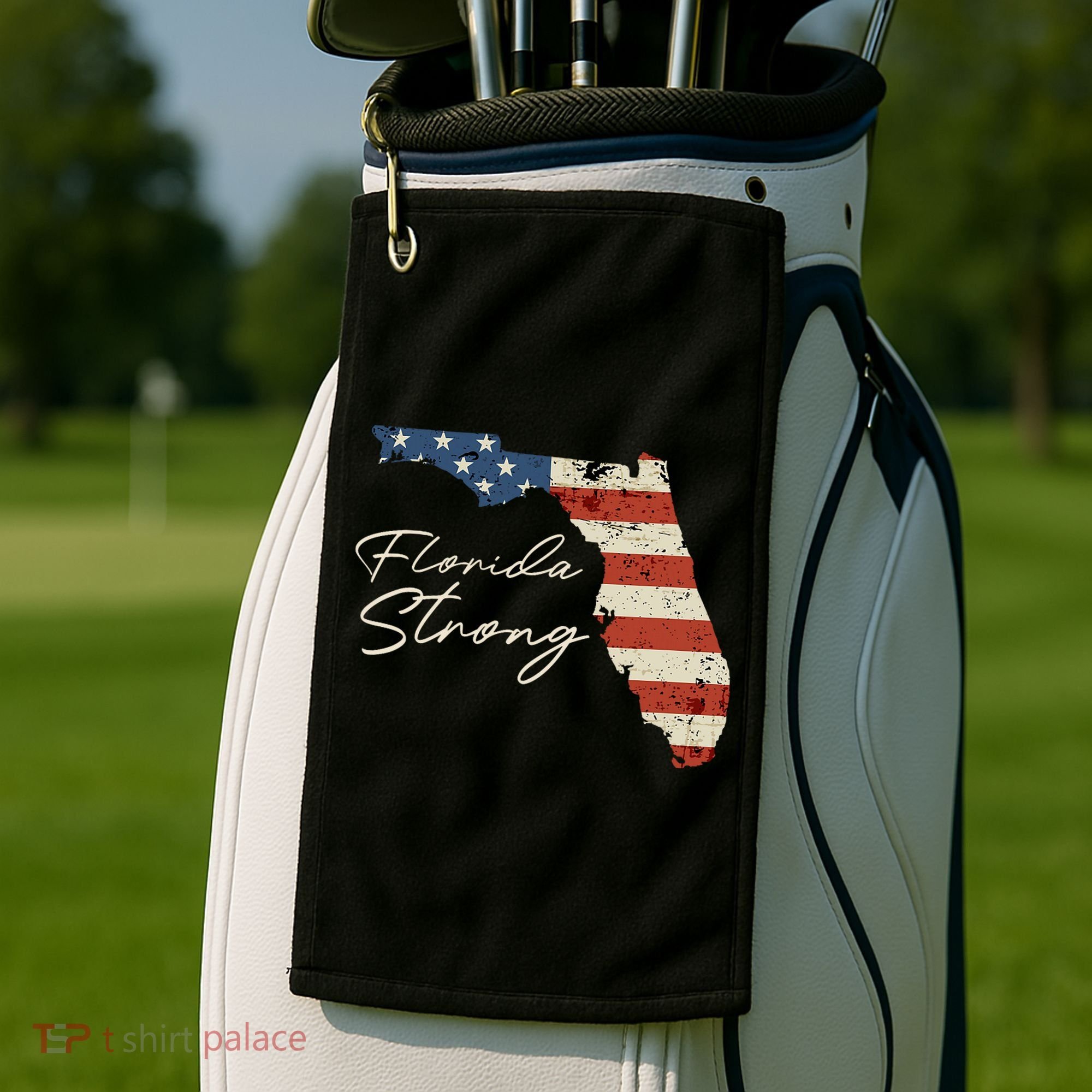 Florida Strong Usa Flag Florida Map Hurricane Milton Pray For All Golf Towel