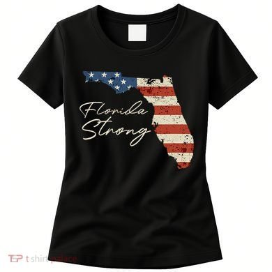 Florida Strong Usa Flag Florida Map Hurricane Milton Pray For All Women's T-Shirt