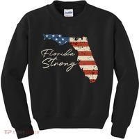 Florida Strong Usa Flag Florida Map Hurricane Milton Pray For All Kids Sweatshirt thumb 0
