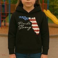 Florida Strong Usa Flag Florida Map Hurricane Milton Pray For All Kids Hoodie thumb 3