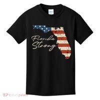 Florida Strong Usa Flag Florida Map Hurricane Milton Pray For All Kids T-Shirt thumb 0