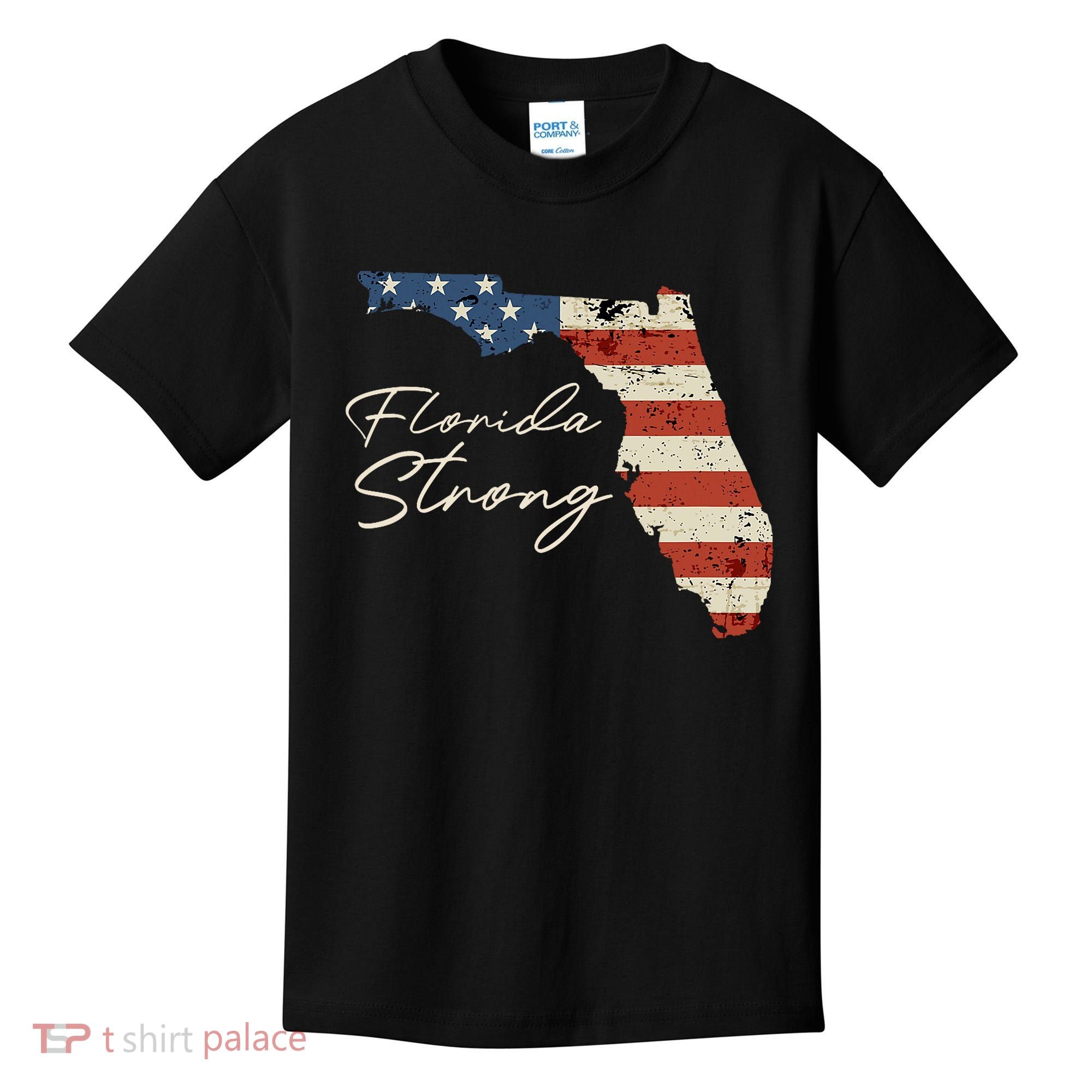 Florida Strong Usa Flag Florida Map Hurricane Milton Pray For All Kids T-Shirt
