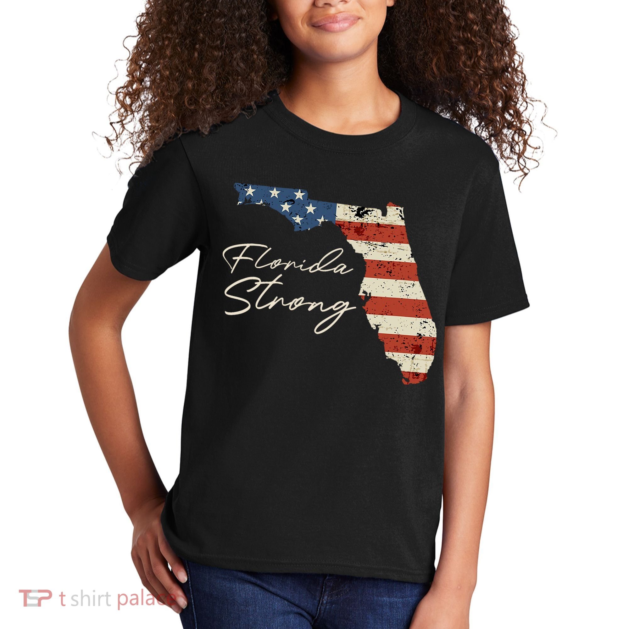 Florida Strong Usa Flag Florida Map Hurricane Milton Pray For All Kids T-Shirt
