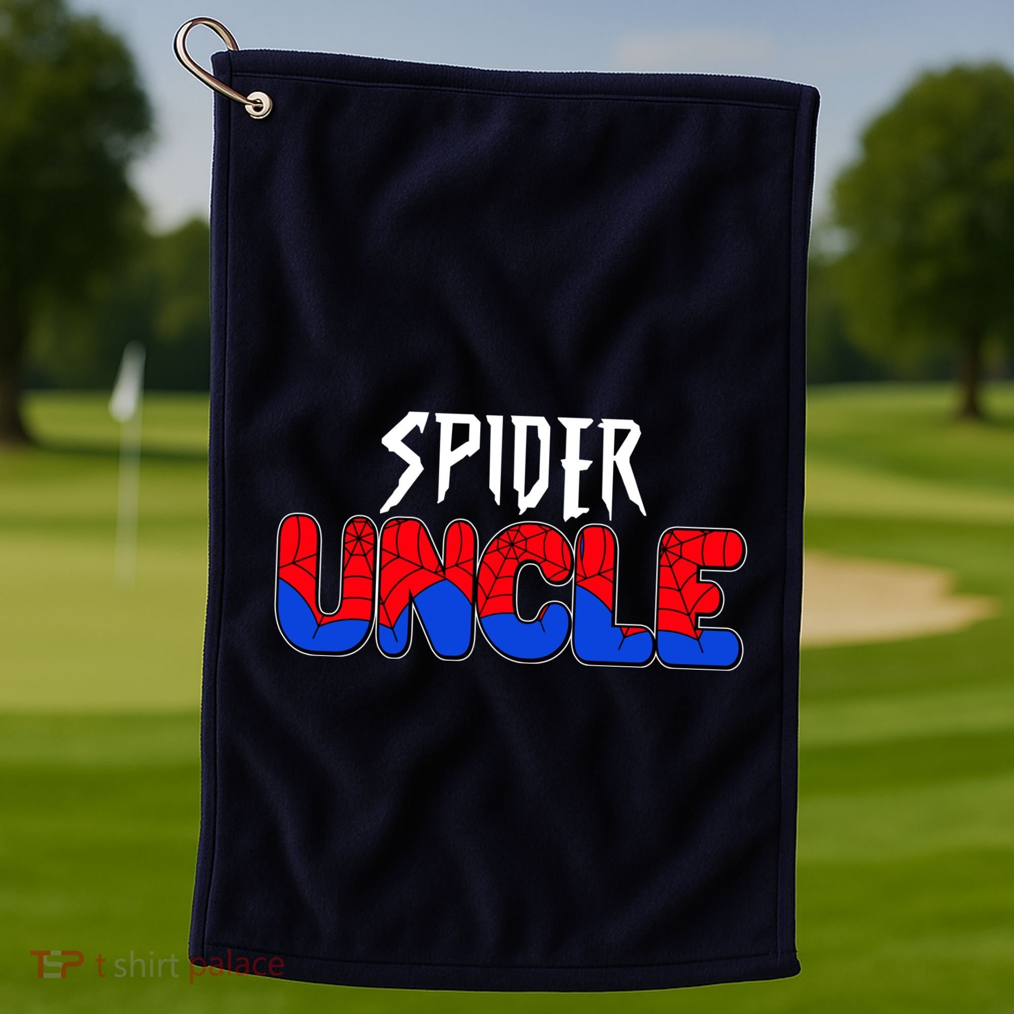 Funny Spider Uncle Matching Family Shirts Golf Towel