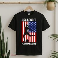 Funny Soccer Usa Soccer Play Like A Girl T-Shirt thumb 2