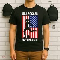 Funny Soccer Usa Soccer Play Like A Girl T-Shirt thumb 6
