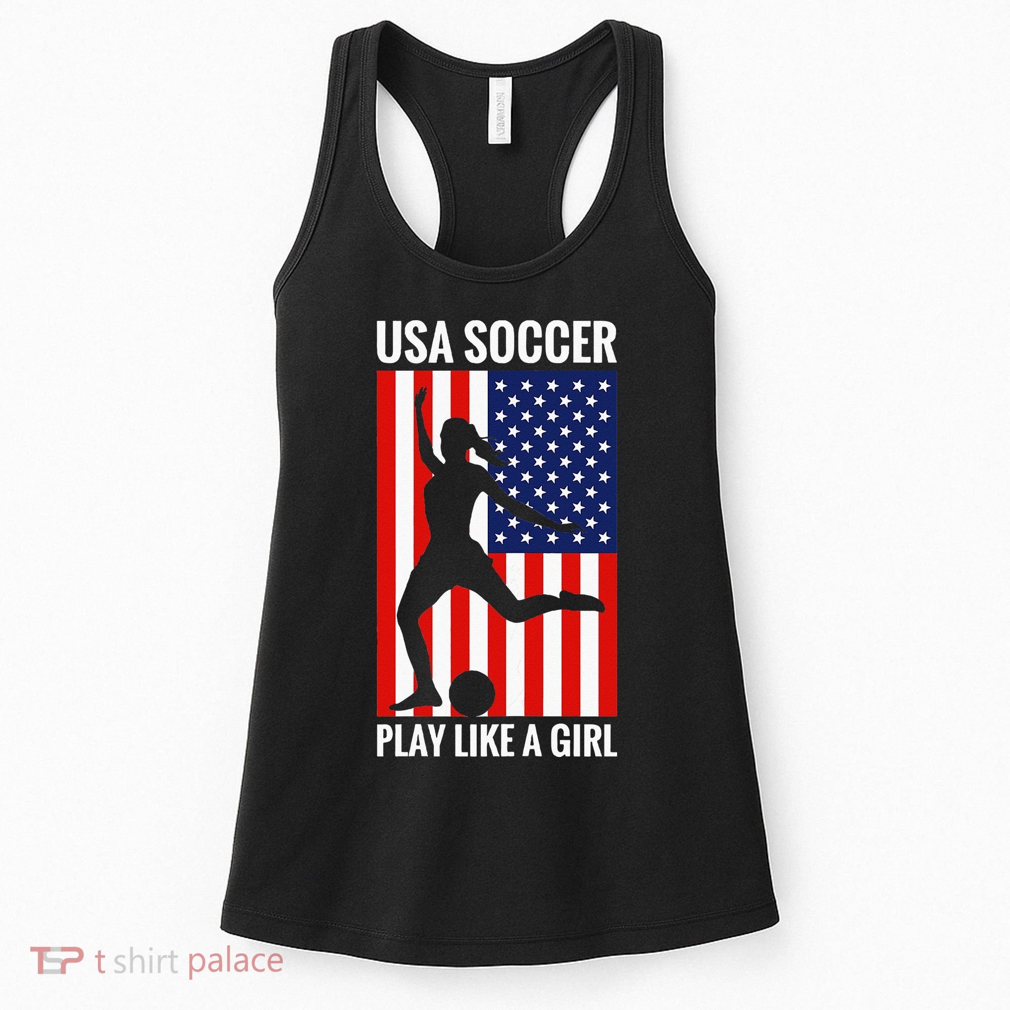 Funny Soccer Usa Soccer Play Like A Girl Women's Tank Top