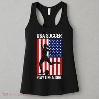 Funny Soccer Usa Soccer Play Like A Girl Women's Tank Top thumb 3