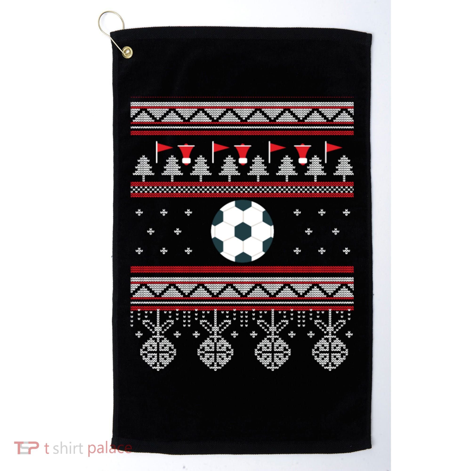 Funny Soccer Ugly Christmas Sweaters Meaningful Gift Golf Towel