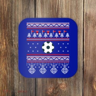 Funny Soccer Ugly Christmas Sweaters Meaningful Gift Coaster