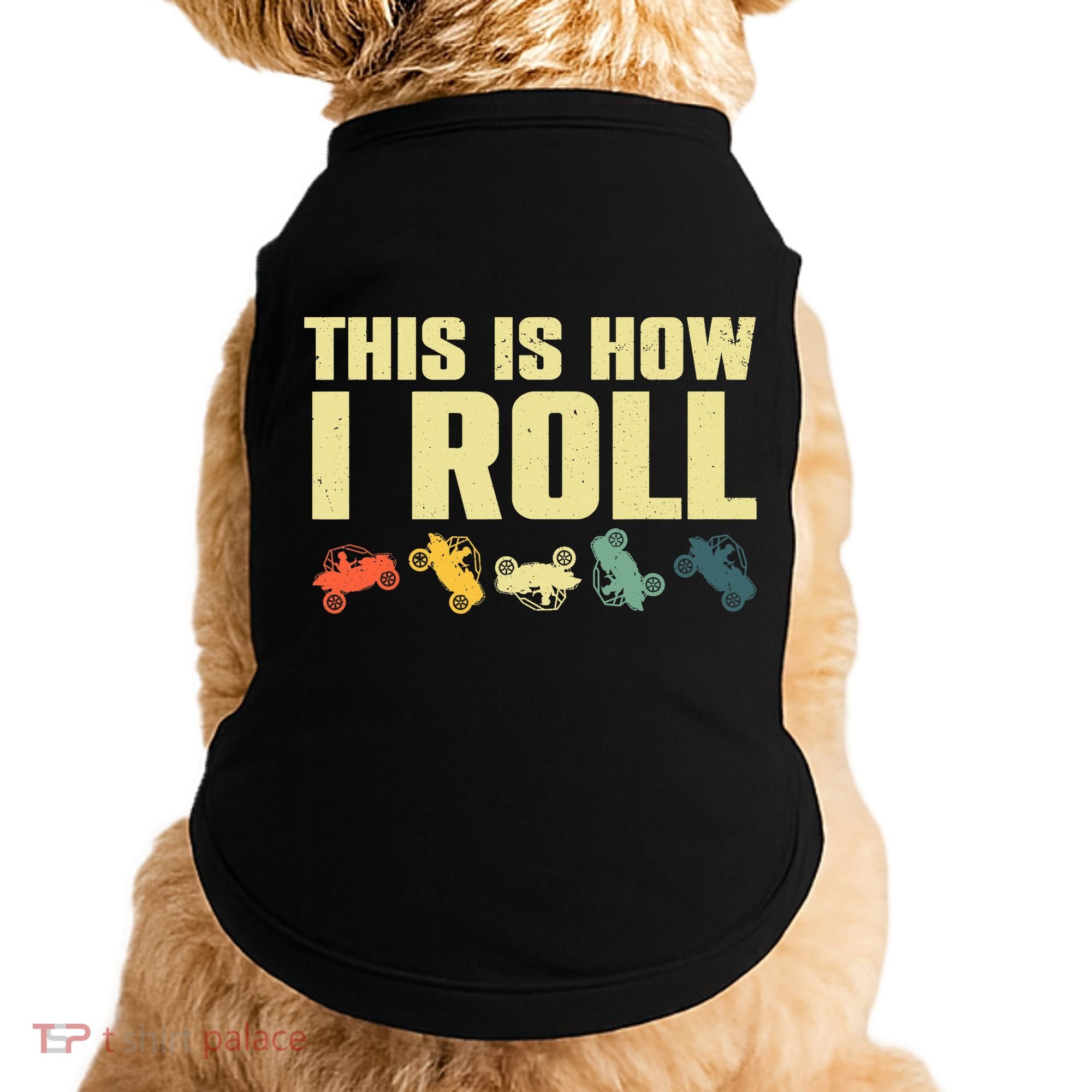 Funny Side-By-Side UTV Art 4 Wheeler ATV Lover Doggie Tank