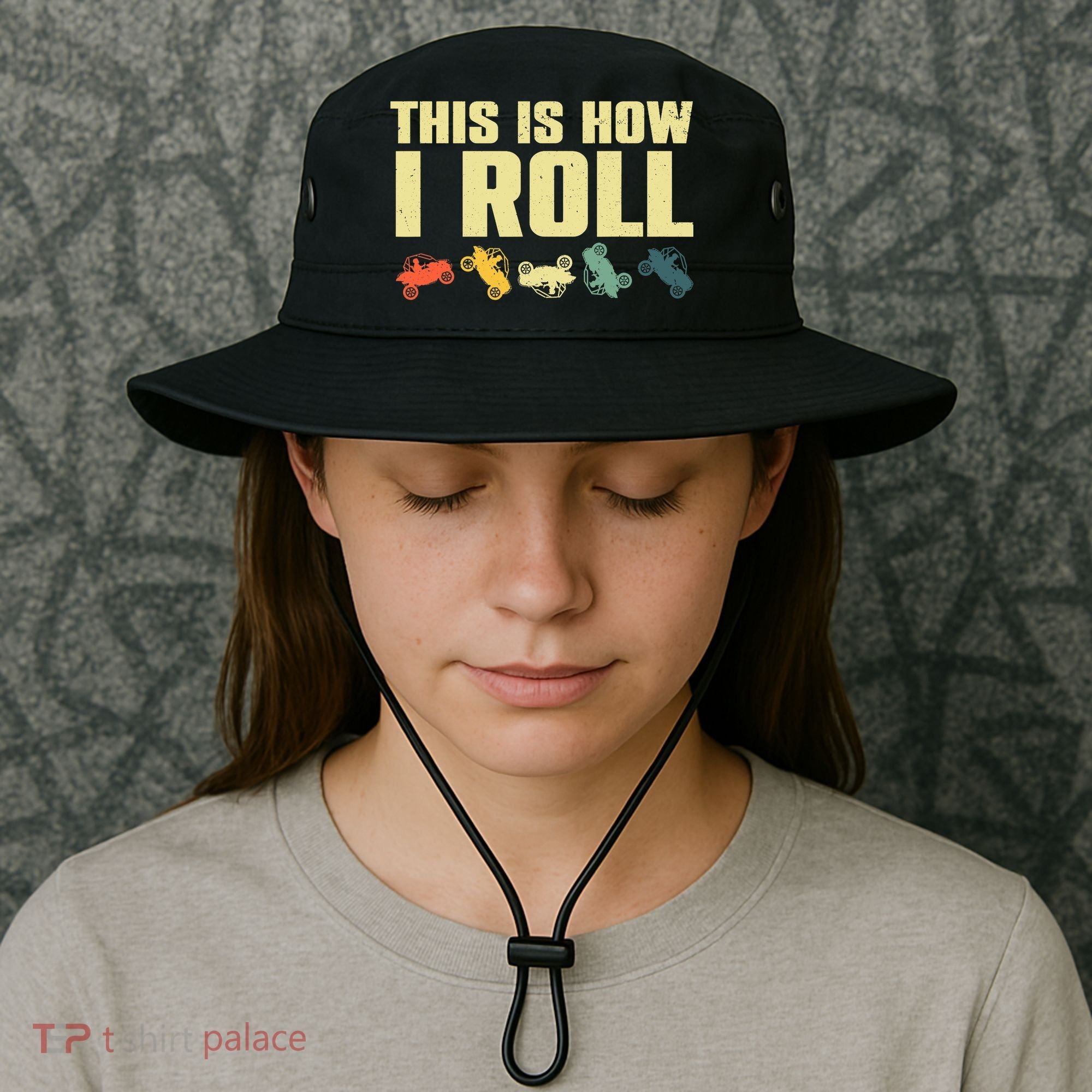 Funny Side-By-Side UTV Art 4 Wheeler ATV Lover Bucket Hat