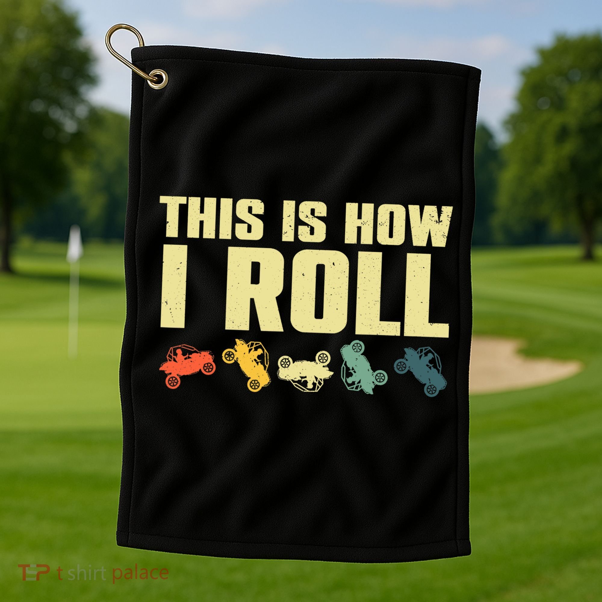 Funny Side-By-Side UTV Art 4 Wheeler ATV Lover Golf Towel