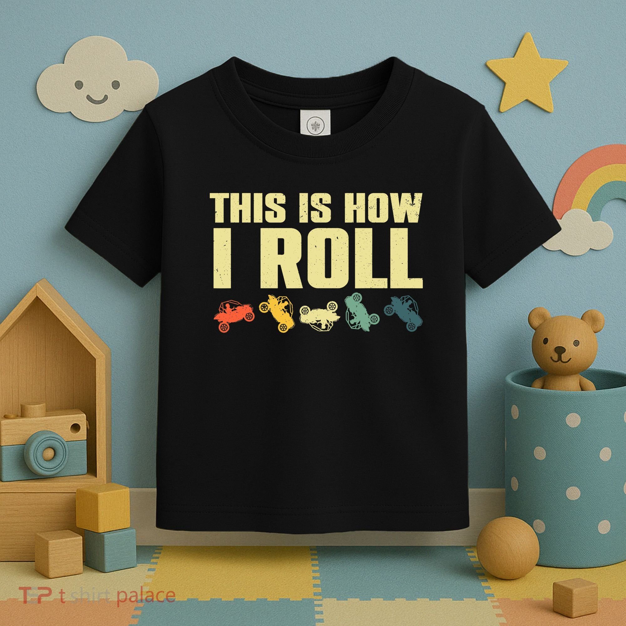 Funny Side-By-Side UTV Art 4 Wheeler ATV Lover Toddler T-Shirt