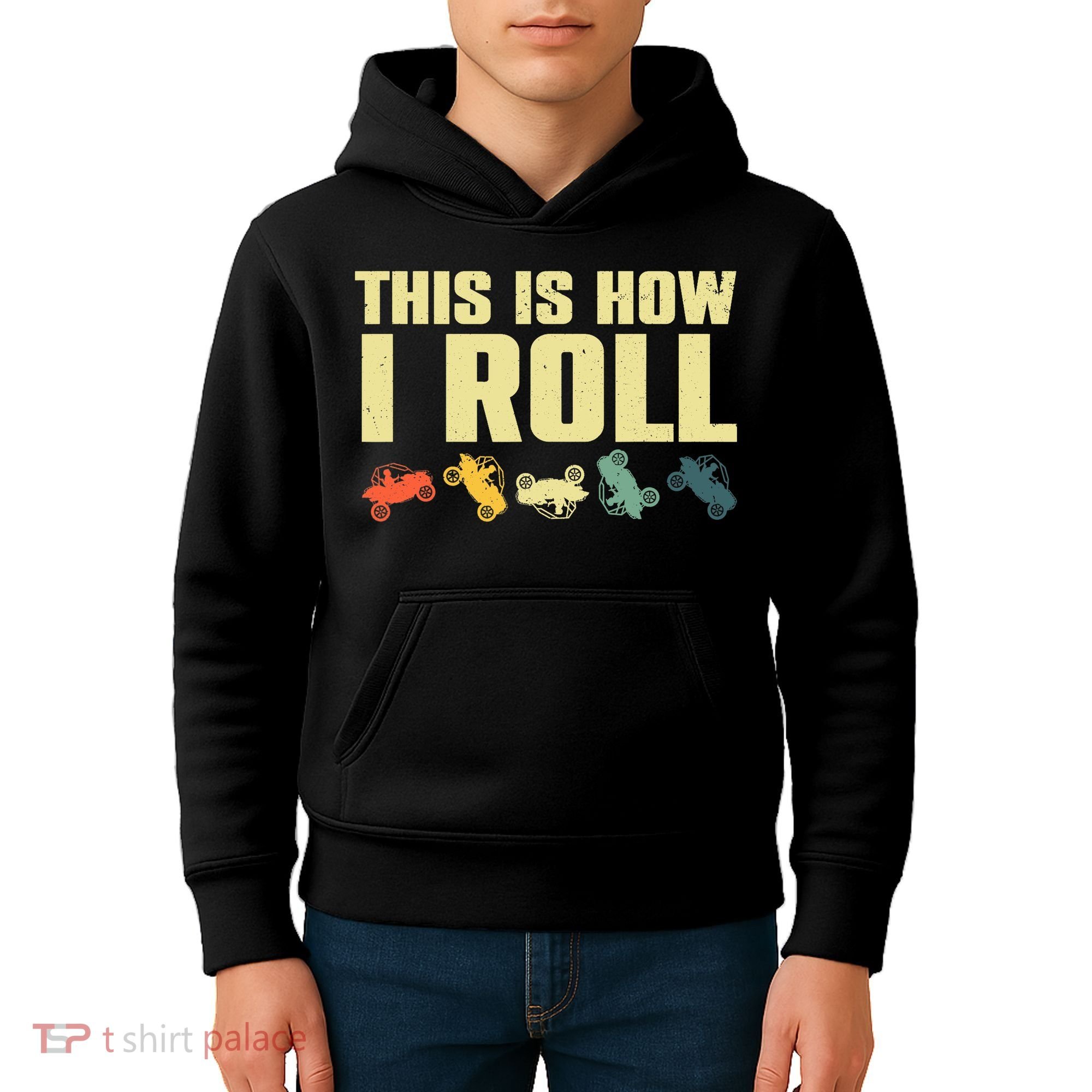 Funny Side-By-Side UTV Art 4 Wheeler ATV Lover Kids Hoodie