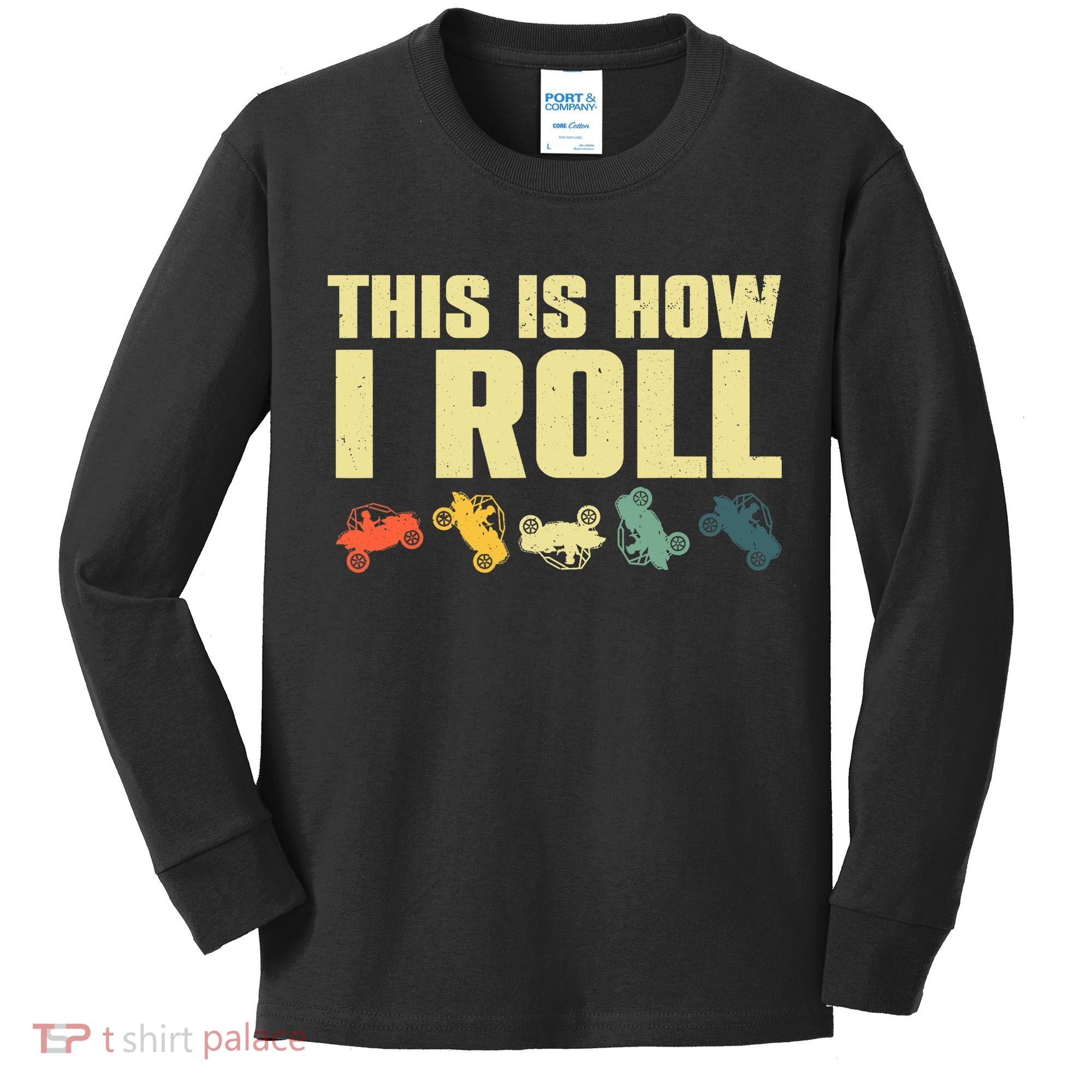 Funny Side-By-Side UTV Art 4 Wheeler ATV Lover Kids Long Sleeve Shirt