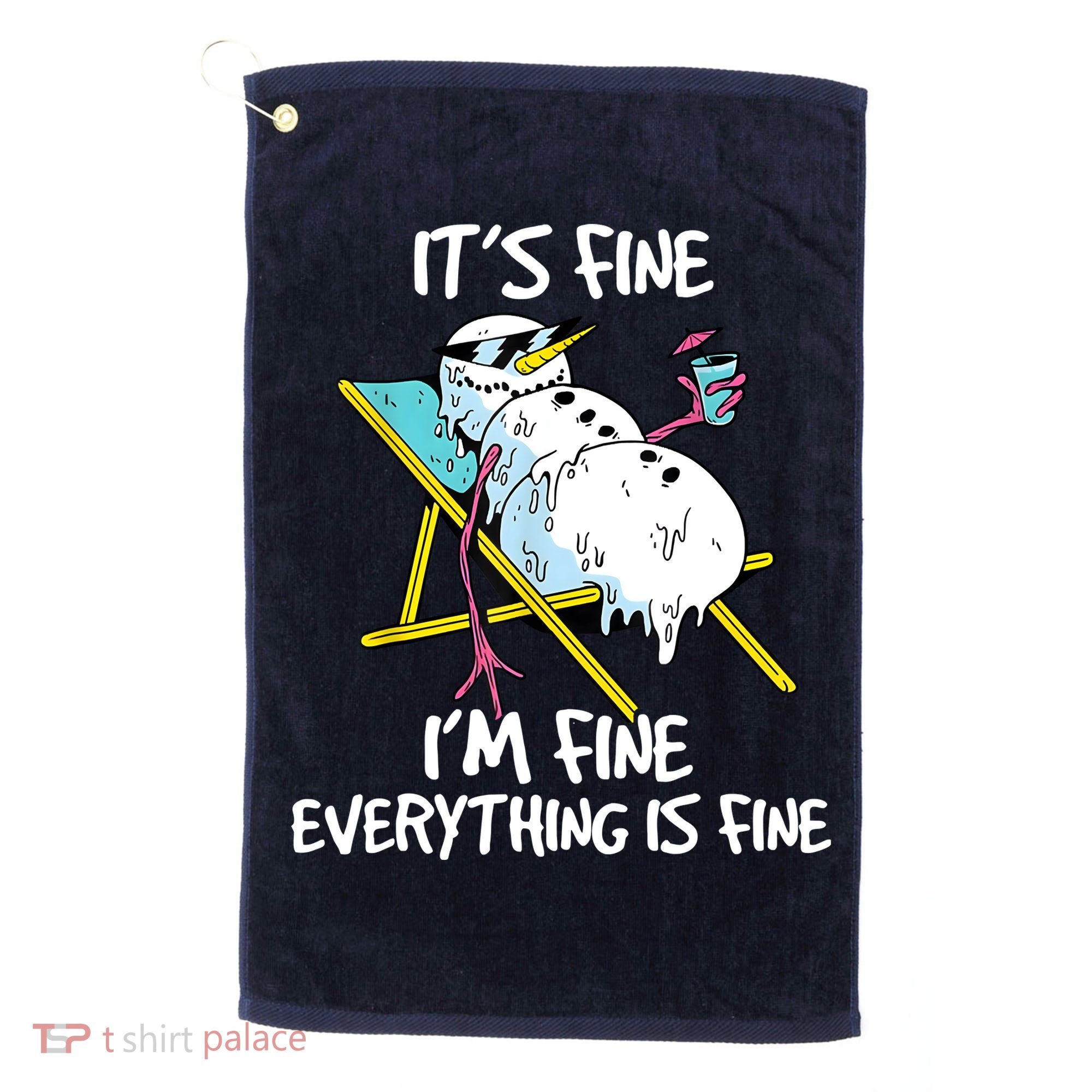 Funny Summer Vacation Gnomies Gnomes For Christmas In July Golf Towel