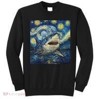 Funny Shark Van Gogh Style Starry Night Sweatshirt thumb 0