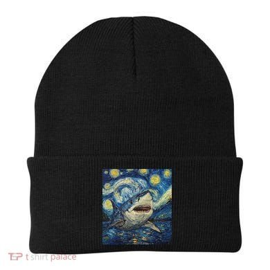 Funny Shark Van Gogh Style Starry Night Beanie
